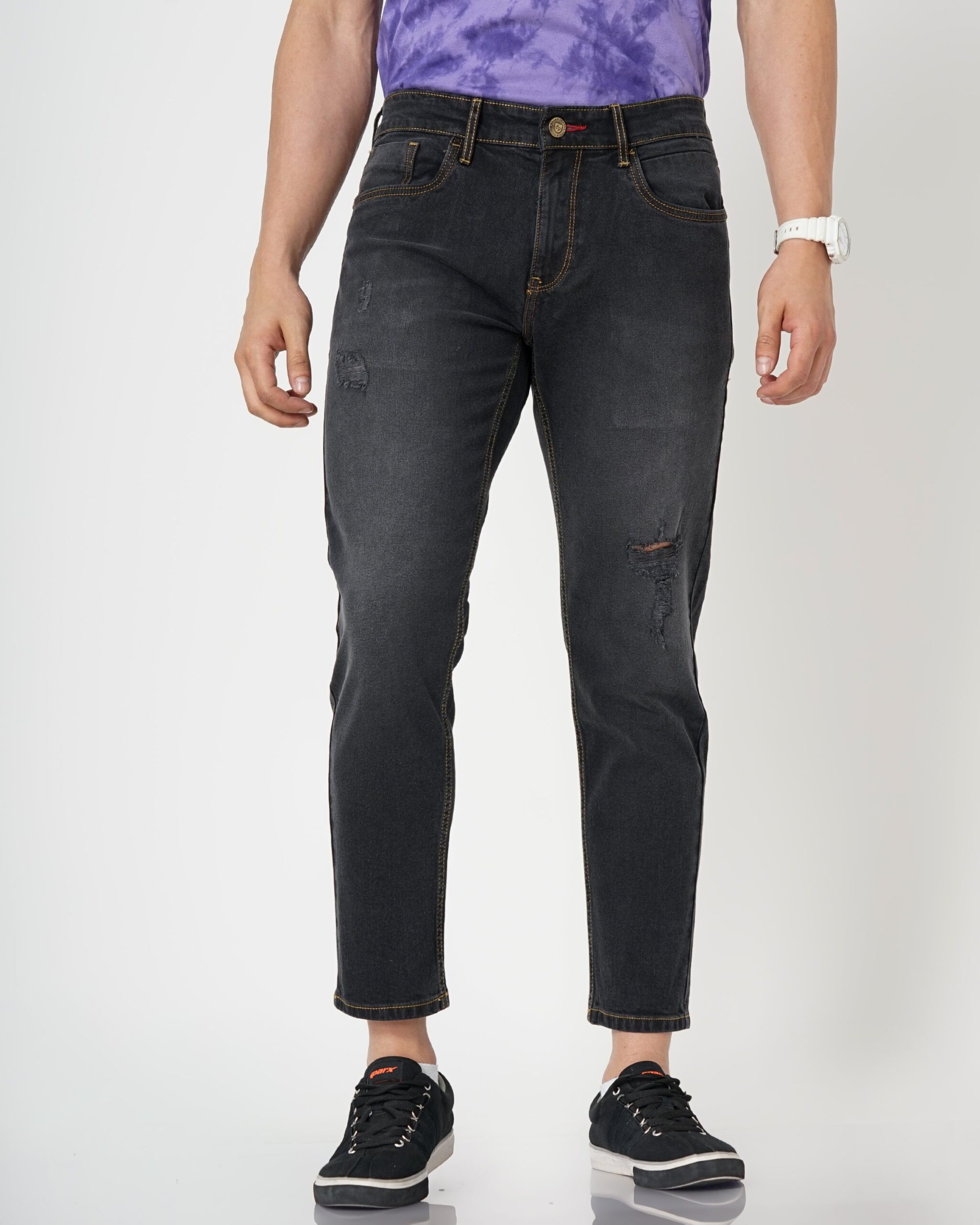 Men’s Black Slim Fit Mid-Rise Stretchable Denim Jeans – LLAK JEANS Fit ...