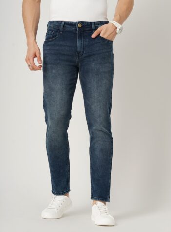 Men's Blue Slim Fit Mid-Rise Stretchable Denim Jeans