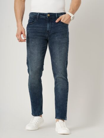 Men's Blue Slim Fit Mid-Rise Stretchable Denim Jeans