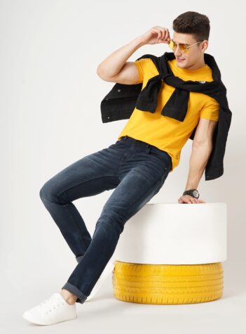 Men's Slim Fit Mid-Rise Stretchable Denim Jeans