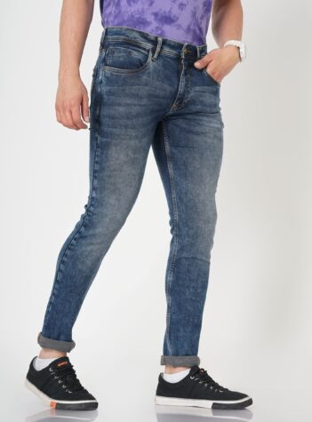 Men Blue Slim Fit Mid-Rise Stretchable Denim Jeans