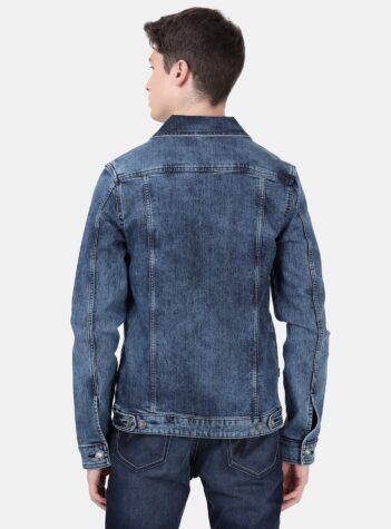 Men's Slim Fit Dark Blue Denim Jackets