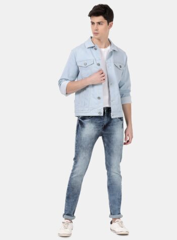 Men's Slim Fit Light Blue Denim Jacket