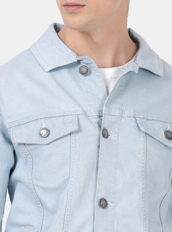 Men's Slim Fit Light Blue Denim Jacket