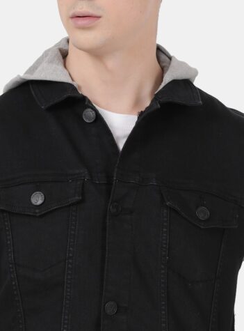 Men's Slim Fit Balck Denim Jacket