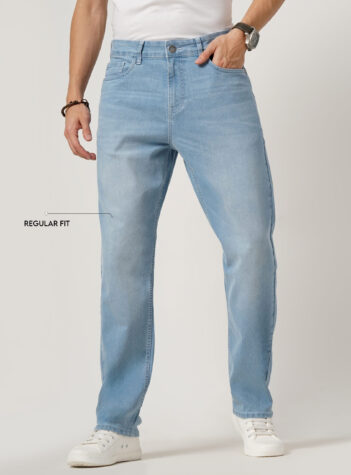 Men’s Light Blue Slim Fit Mid-Rise Stretchable Denim Jeans