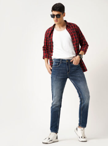 Men’s Slim Fit Mid-Rise Stretchable Denim Jeans