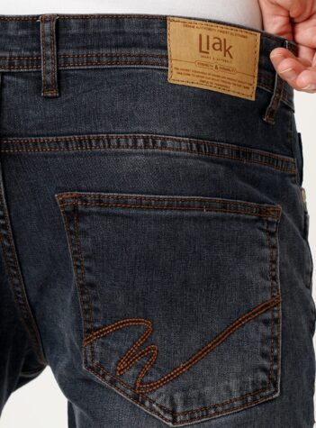 Men’s Dark Grey Slim Fit Mid-Rise Stretchable Denim Jeans